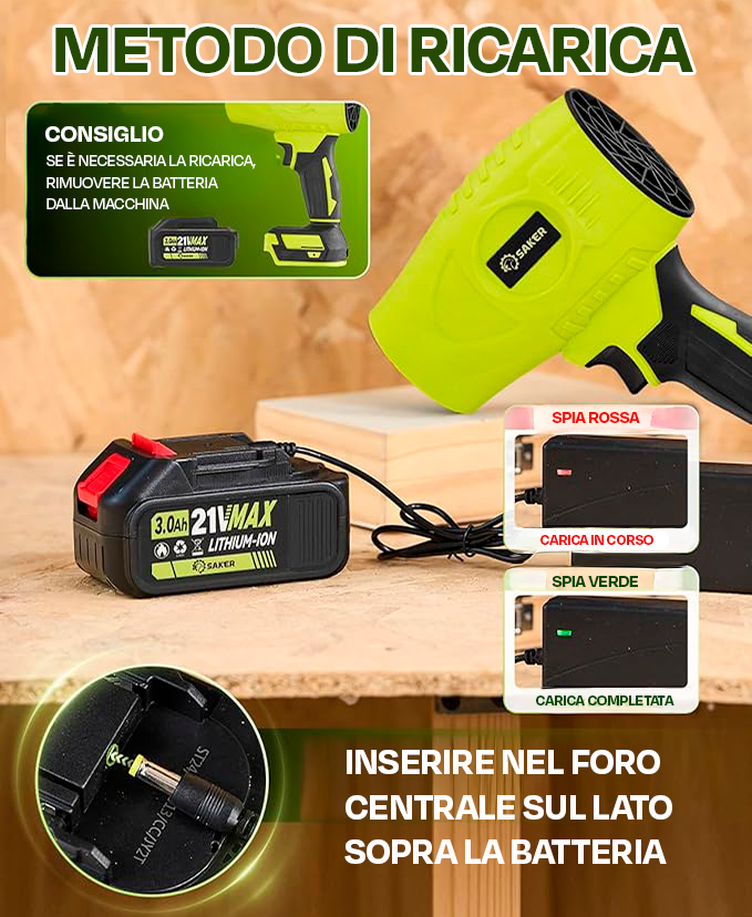 Soffiatore di foglie senza filo